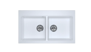 Мойка для кухни Sink Quality SINK 2K80 86X50X21,5 см с переливом наногранит белый SINK.W.2K80.X