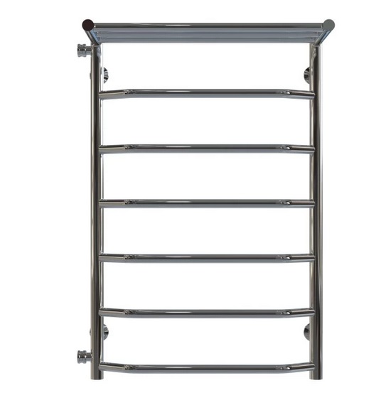 Полотенцесушитель водяной Deffi Трапеция с полкой П7 500х800 боковое левое подключение хром C.TP.80.50.7.C.B