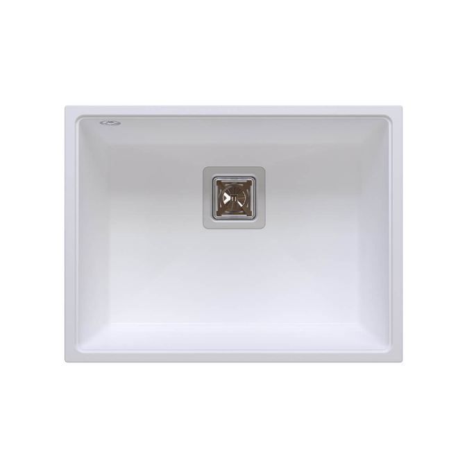 Мийка для кухні Sink Quality Argon 1KBO 60 55x42x22,5 з переливом нанограніт білий ARG.W.1KBO.60