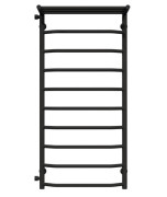 Сушка для рушників водяна Deffi Трапеція з полицею П10 500х1100 бічне ліве підключення чорний C.TP.110.50.10.B.B