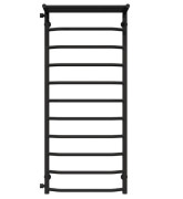 Полотенцесушитель водяной Deffi Трапеция с полкой П11 500х1200 боковое левое подключение черный C.TP.120.50.11.B.B