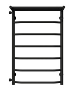 Полотенцесушитель водяной Deffi Трапеция с полкой П7 500х800 боковое левое подключение черный C.TP.80.50.7.B.B