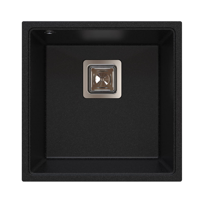 Мийка для кухні Sink Quality Argon 1KBO 50 42x42x22,5 з переливом нанограніт графіт ARG.G.1KBO.50