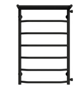 Полотенцесушитель водяной Deffi Трапеция с полкой П7 500х800 боковое правое подключение черный C.TP.80.50.7.B.C