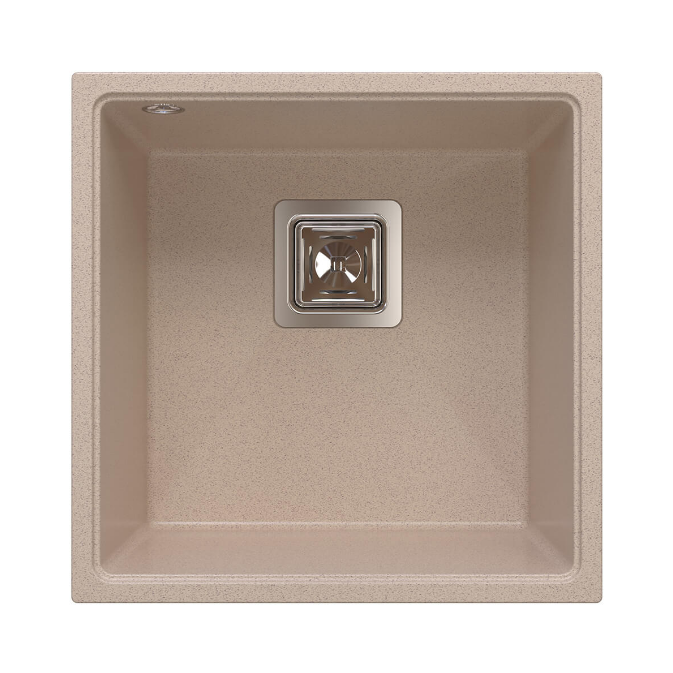 Мойка для кухни Sink Quality Argon 1KBO 50 42x42x22,5 с переливом наногранит бежевый ARG.P.1KBO.50