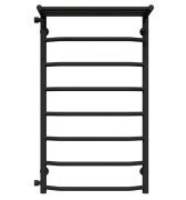 Сушка для рушників водяна Deffi Трапеція з полицею П8 500х900 бічне ліве підключення чорний C.TP.90.50.8.B.B