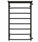 Полотенцесушитель водяной Deffi Трапеция с полкой П8 500х900 боковое правое подключение черный C.TP.90.50.8.B.C