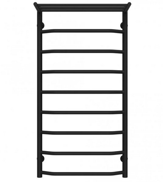 Сушка для рушників водяна Deffi Трапеція з полицею П9 500х1000 бічне ліве підключення чорний C.TP.100.50.9.B.B