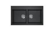 Мийка для кухні Sink Quality SINK 2K80 86X50X21,5 см з переливом нанограніт графит SINK.G.2K80.X