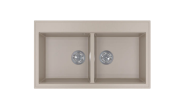 Мойка для кухни Sink Quality SINK 2K80 86X50X21,5 см с переливом наногранит бежевый SINK.P.2K80.X