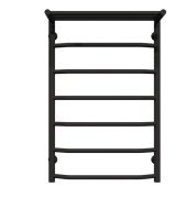 Полотенцесушитель водяной Deffi Трапеция с полкой П7 500х800 нижнее подключение черный C.TP.80.50.7.B.A