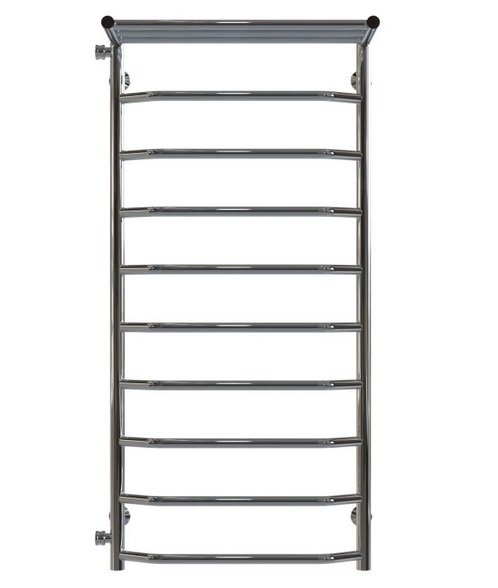 Сушка для рушників водяна Deffi Трапеція з полицею П10 500х1100 бічне ліве підключення хром C.TP.110.50.10.C.B