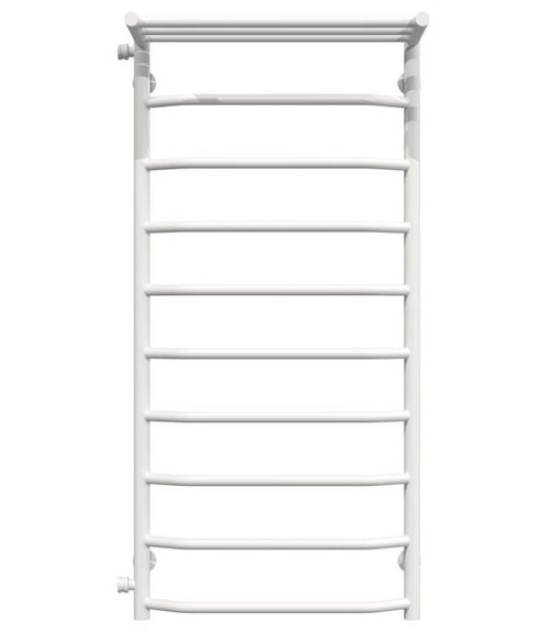 Полотенцесушитель водяной Deffi Трапеция с полкой П10 500х1100 боковое левое подключение белый C.TP.110.50.10.W.B