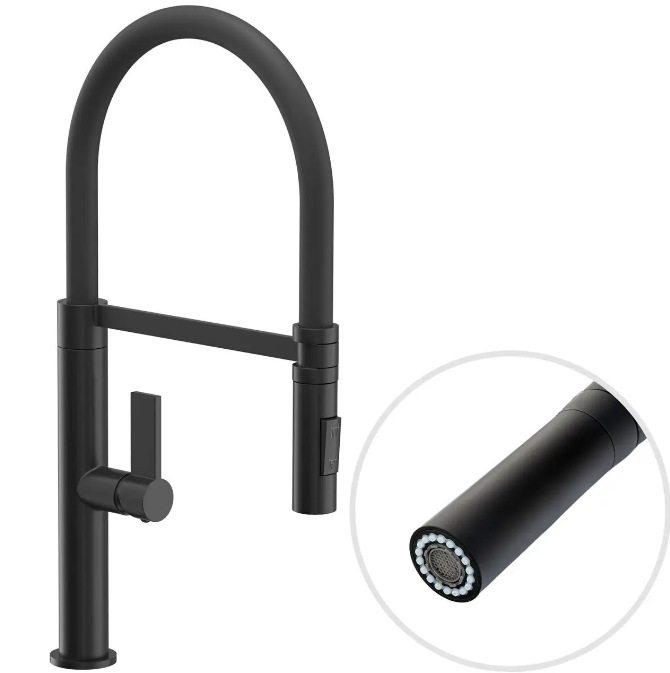 Смеситель для кухни Sink Quality Mega однорычажный с гибким изливом черный BFL-BK