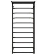 Полотенцесушитель водяной Deffi Трапеция с полкой П11 500х1200 нижнее подключение черный C.TP.120.50.11.B.A