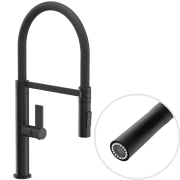 Змішувач для кухні Sink Quality Mega одноважільний з гнучким виливом чорний BFL-BK