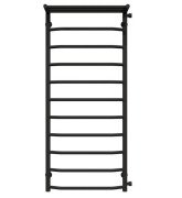 Полотенцесушитель водяной Deffi Трапеция с полкой П11 500х1200 боковое правое подключение черный C.TP.120.50.11.B.C