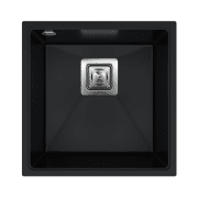 Мийка для кухні Sink Quality Argon 1KBO 50 42x42x22,5 з переливом нанограніт чорний ARG.C.1KBO.50