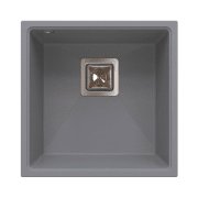 Мийка для кухні Sink Quality Argon 1KBO 50 42x42x22,5 з переливом нанограніт сірий  ARG.D.1KBO.50