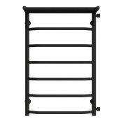 Полотенцесушитель водяной Deffi Трапеция с полкой П7 500х800 боковое правое подключение черный C.TP.80.50.7.B.C