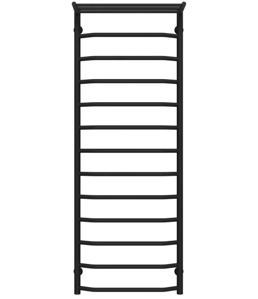 Полотенцесушитель водяной Deffi Трапеция с полкой П13 500х1400 боковое правое подключение черный C.TP.140.50.13.B.C