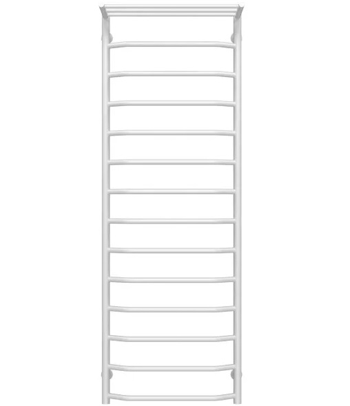Полотенцесушитель водяной Deffi Трапеция с полкой П14 500х1500 нижнее подключение белый C.TP.150.50.14.W.A