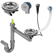 Сифон для кухонной мойки Fisc Italiana Premium 1K Auto автоматический однокамерный хром 01629-1