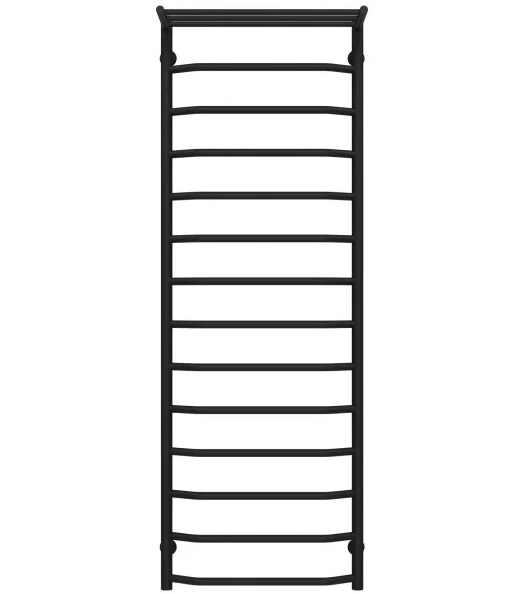 Полотенцесушитель водяной Deffi Трапеция с полкой П15 500х1600 нижнее подключение черный C.TP.160.50.15.B.A