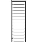 Полотенцесушитель водяной Deffi Трапеция с полкой П15 500х1600 боковое левое подключение черный C.TP.160.50.15.B.B