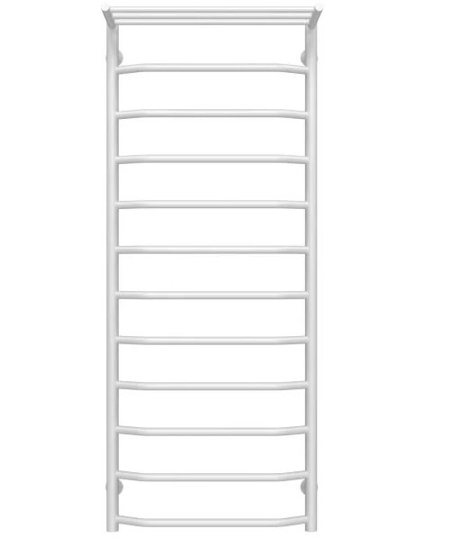 Полотенцесушитель водяной Deffi Трапеция с полкой П12 500х1300 нижнее подключение белый C.TP.130.50.12.W.A