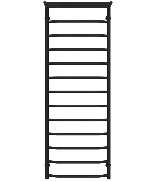 Сушка для рушників водяна Deffi Трапеція з полицею П13 500х1400 бічне ліве підключення чорний C.TP.140.50.13.B.B