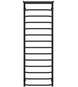 Полотенцесушитель водяной Deffi Трапеция с полкой П14 500х1500 боковое правое подключение черный C.TP.150.50.14.B.C