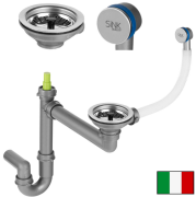 Сифон для кухонной мойки Fisc Italiana Premium 1K Manual ручной однокамерный хром 01630-1