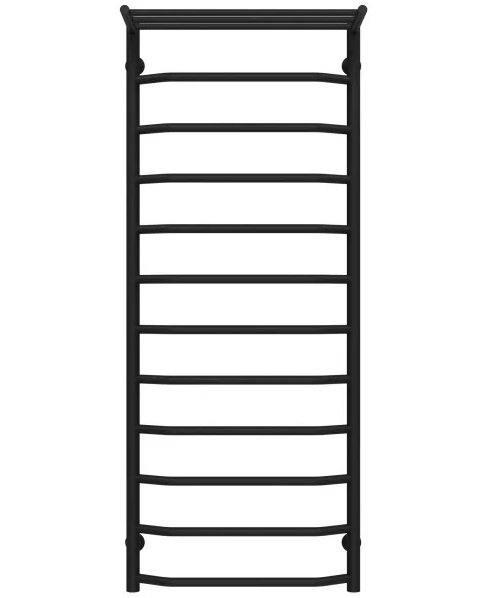 Сушка для рушників водяна Deffi Трапеція з полицею П12 500х1300 бічне праве підключення чорний C.TP.130.50.12.B.C