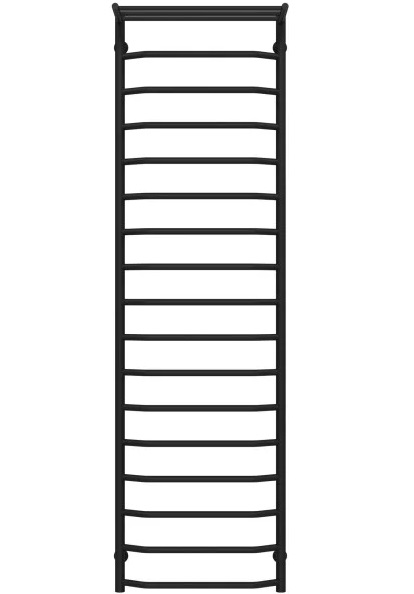 Полотенцесушитель водяной Deffi Трапеция с полкой П17 500х1800 нижнее подключение черный C.TP.180.50.17.B.A
