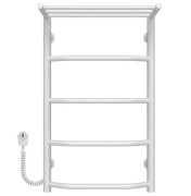 Электрический полотенцесушитель Deffi Трапеция с полкой П5 400х700 левое подключение белый C.TP.70.40.5.E.W.L.5