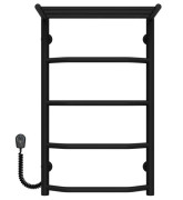 Электрический полотенцесушитель Deffi Трапеция с полкой П5 400х700 левое подключение черный C.TP.70.40.5.E.B.L.5