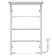Электрический полотенцесушитель Deffi Трапеция с полкой П5 400х700 правое подключение белый C.TP.70.40.5.E.W.R.5