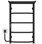 Электрический полотенцесушитель Deffi Трапеция с полкой П5 400х700 левое подключение JD03 черный C.TP.70.40.5.E.B.L.1