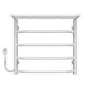 Електрична сушарка для рушників Deffi Трапеція з полицею П5 500х500 ліве підключення білий C.TP.50.50.5.E.W.L.5