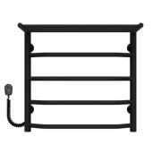 Електрична сушарка для рушників Deffi Трапеція з полицею П5 500х500 ліве підключення чорний C.TP.50.50.5.E.B.L.5