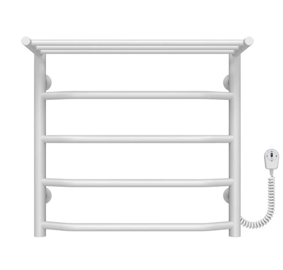 Електрична сушарка для рушників Deffi Трапеція з полицею П5 500х500 праве підключення білий C.TP.50.50.5.E.W.R.5