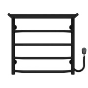 Электрический полотенцесушитель Deffi Трапеция с полкой П5 500х500 правое подключение черный C.TP.50.50.5.E.B.R.5