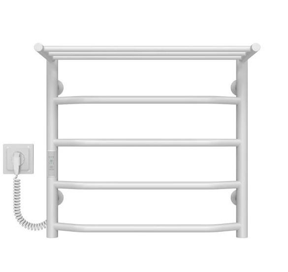 Електрична сушарка для рушників Deffi Трапеція з полицею П5 500х500 ліве підключення WD03 білий C.TP.50.50.5.E.W.L.3