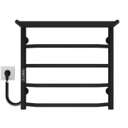 Електрична сушарка для рушників Deffi Трапеція з полицею П5 500х500 ліве підключення JD03 чорний C.TP.50.50.5.E.B.L.1