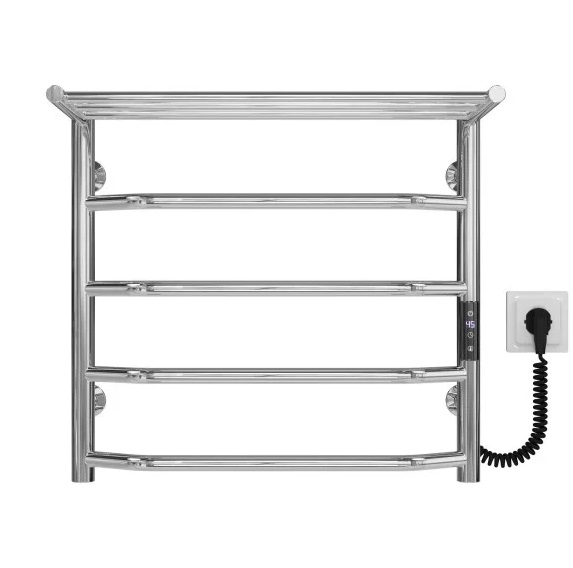 Електрична сушарка для рушників Deffi Трапеція з полицею П5 500х500 праве підключення JD03 хром C.TP.50.50.5.E.C.R.1