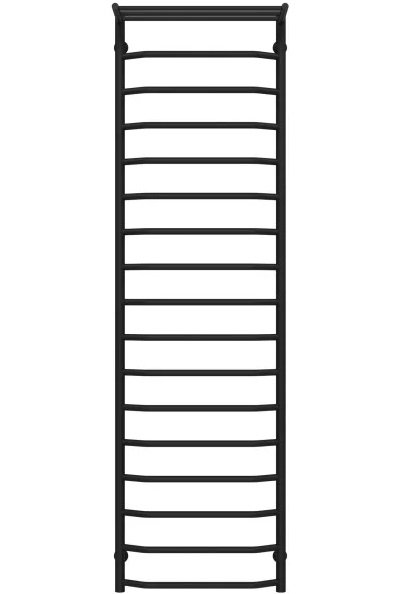 Полотенцесушитель водяной Deffi Трапеция с полкой П17 500х1800 боковое левое подключение черный C.TP.180.50.17.B.B