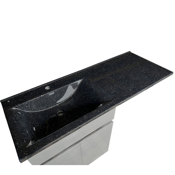 Раковина для ванної Insana Leana L 125х48х13 чаша ліворуч штучний камінь базальт А0054534