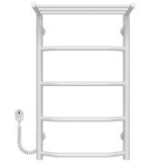 Електрична сушарка для рушників Deffi Трапеція з полицею П5 400х700 ліве підключення білий C.TP.70.40.5.E.W.L.5