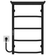 Электрический полотенцесушитель Deffi Трапеция с полкой П5 400х700 левое подключение JD03 черный C.TP.70.40.5.E.B.L.1